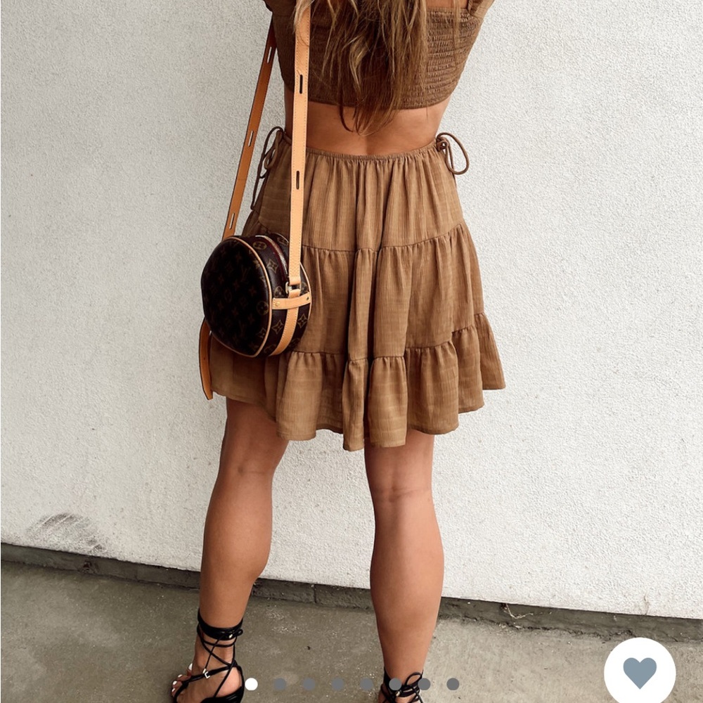 12th tribe Jolene taupe cutout mini long sleeve medium worn once